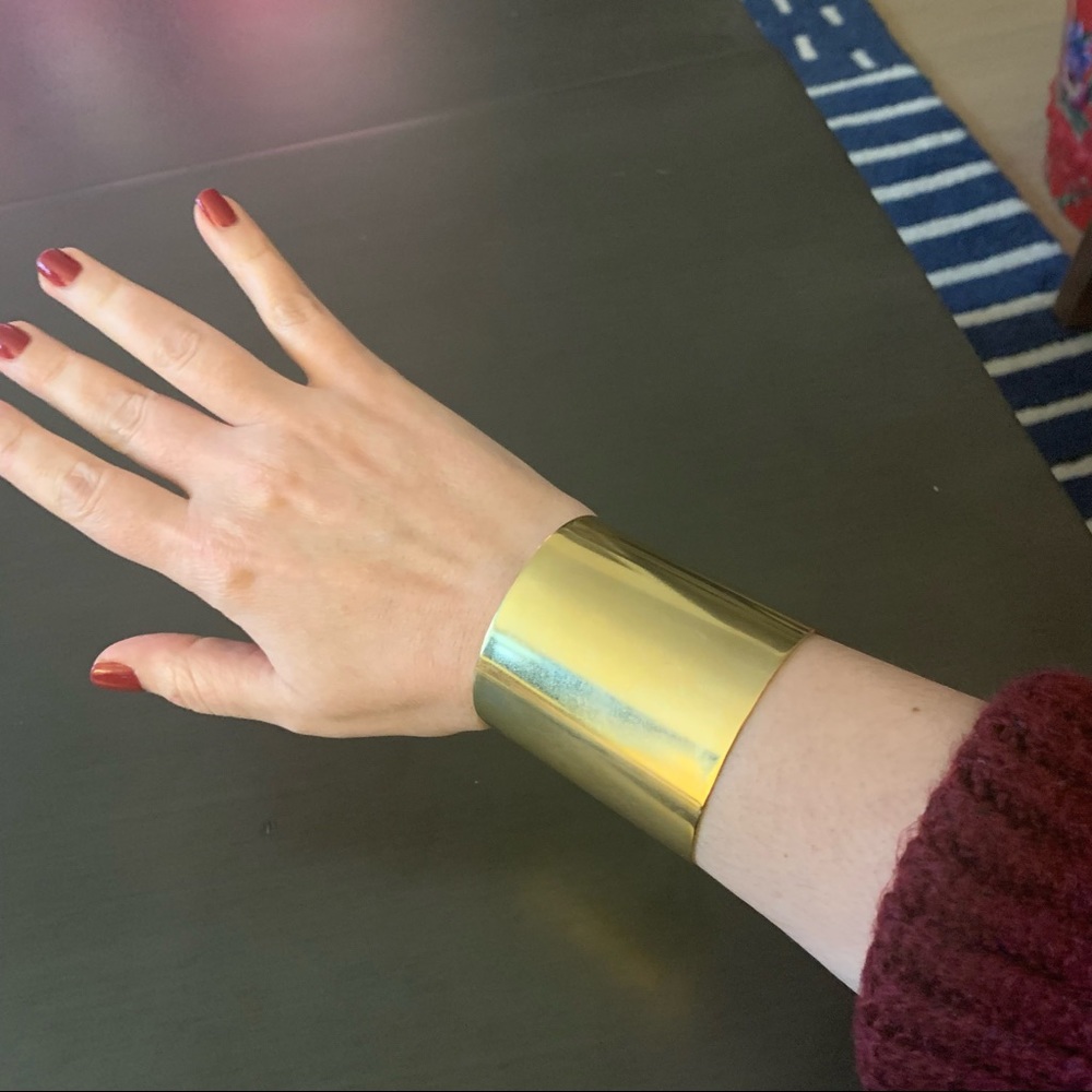 Citrine by the Stones Wide Gold Cuff Bracelet – Classic, Bold, Sculptural